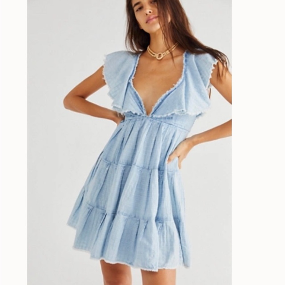 Free people denim dress size large